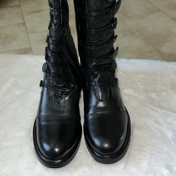 Medici tall leather black boots with zippers size 8.5 - Picture 4 of 6